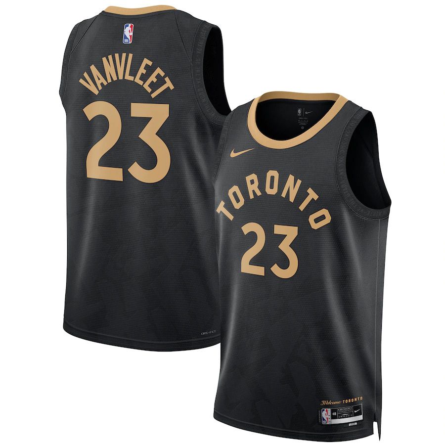 Men Toronto Raptors #23 Fred VanVleet Nike Black City Edition 2022-23 Swingman NBA Jersey->customized nba jersey->Custom Jersey